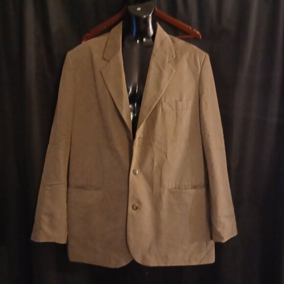 Perry Ellis Mens Professional classic fit Two Button tan Blazer Jacket size 46R - Picture 2 of 8